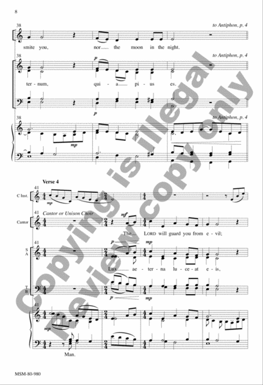 May Light Eternal Shine on Your Servant: Communion Antiphon for the Mass of Christian Burial 4-Part scores gallery preview page 8
