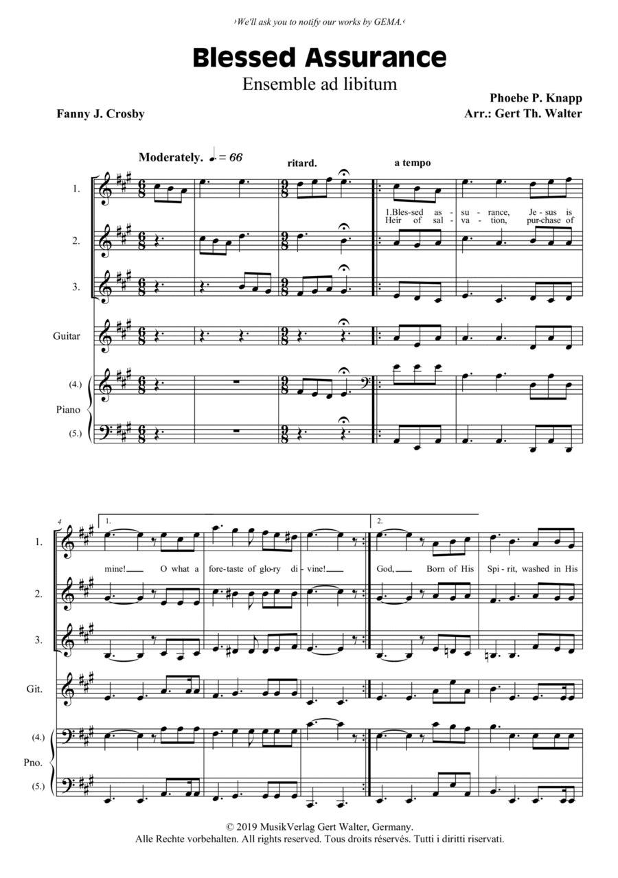 Blessed Assurance Praise scores gallery preview page 1