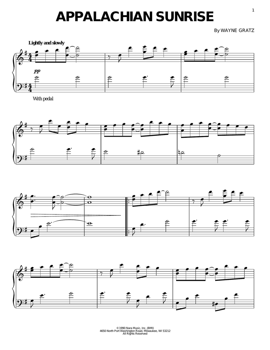 Appalachian Sunrise Piano Solo scores gallery preview page 1