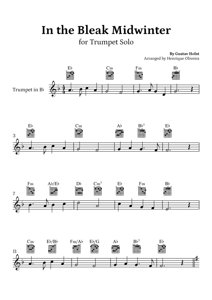In the Bleak Midwinter (Trumpet Solo) - Beginner Level image number null