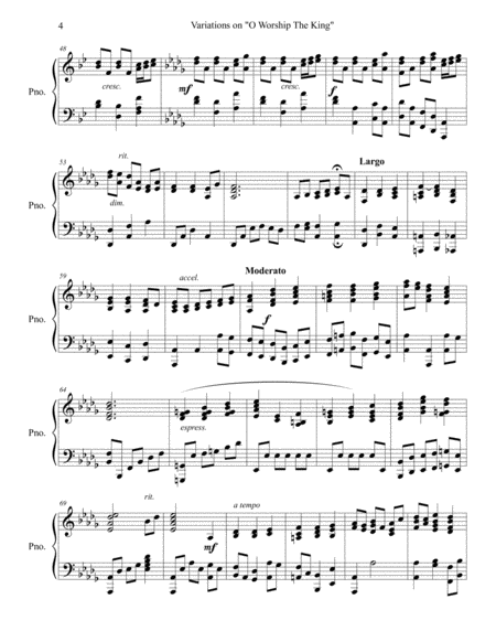 Variations on "O Worship the King" Piano solo