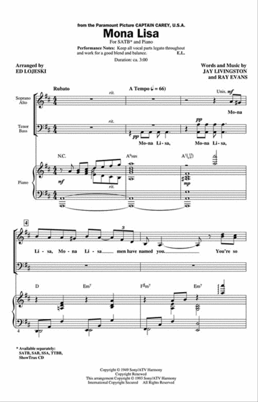 Mona Lisa Choir scores gallery preview page 2