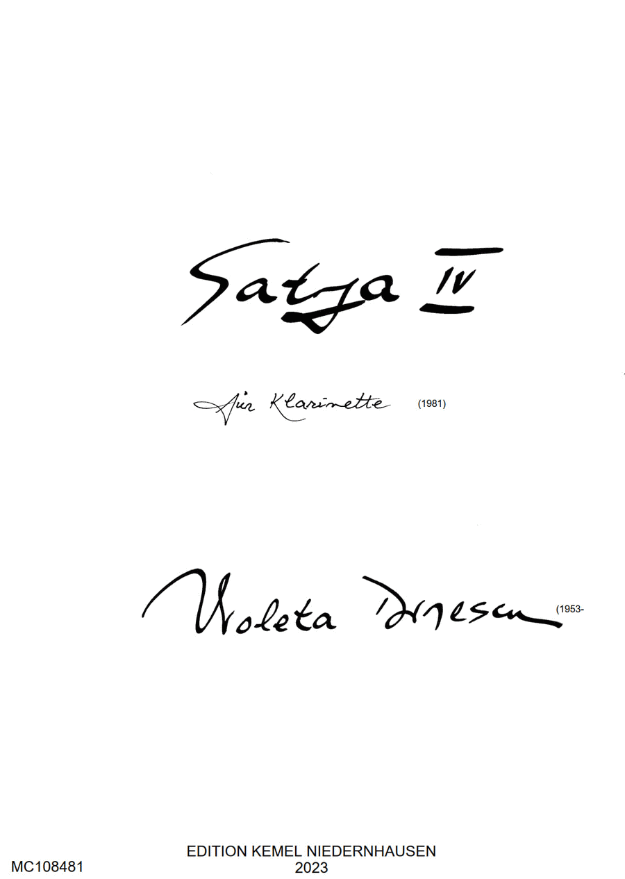 Satya IV Bass Clarinet scores gallery preview page 1