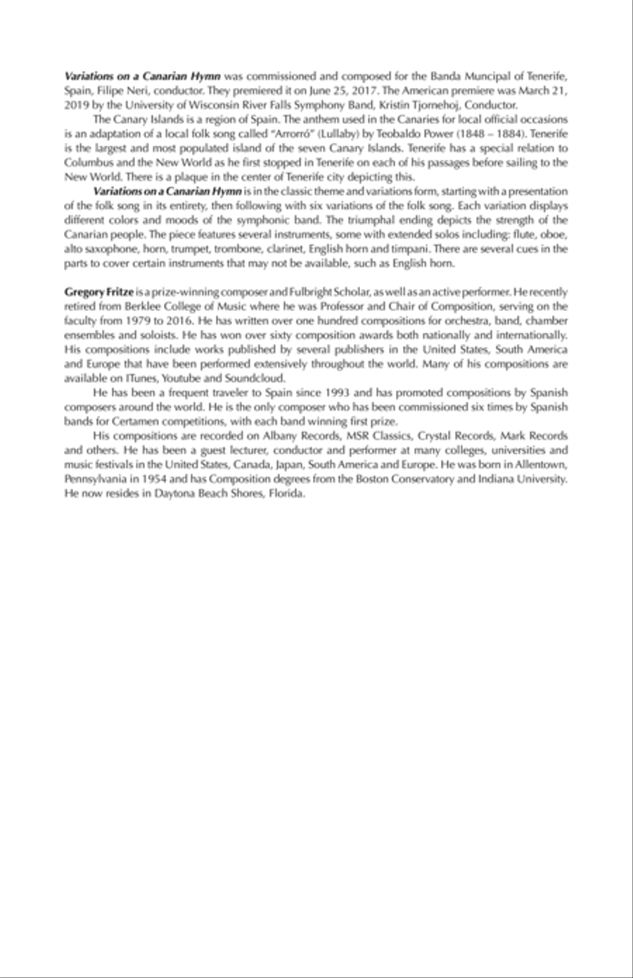 Variations on a Canarian Hymn Concert Band scores gallery preview page 4