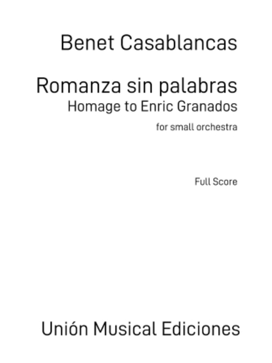 Romanza Sin Palabras (Homage to Enric Granados) Score scores gallery preview page 1