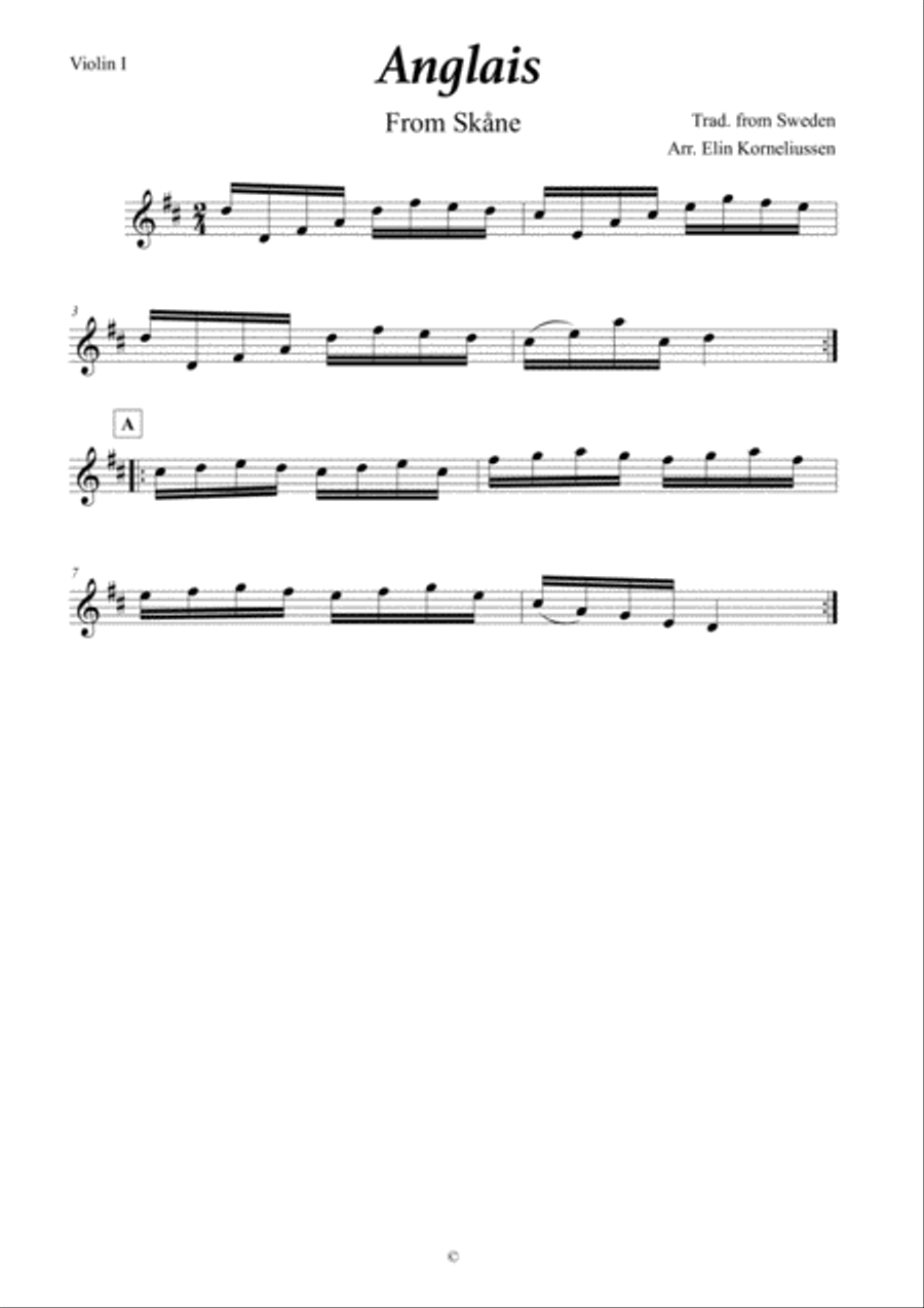 Anglais from Skåne - Swedish Folk Dance for Junior String Orchestra String Orchestra scores gallery preview page 2
