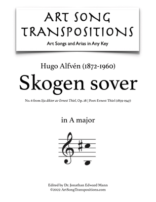 Book cover for ALFVÉN: Skogen sover, Op. 28 no. 6 (transposed to A major)