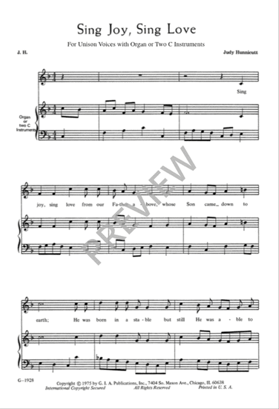 Sing Joy, Sing Love Unison Choir scores gallery preview page 3