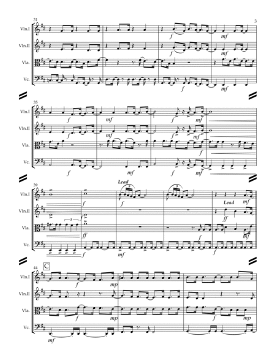 Build Me Up, Buttercup String Quartet scores gallery preview page 4