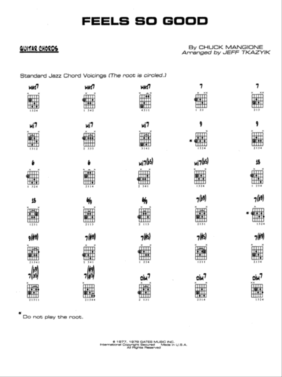 Feels So Good: Guitar Chords Jazz Ensemble scores gallery preview page 1