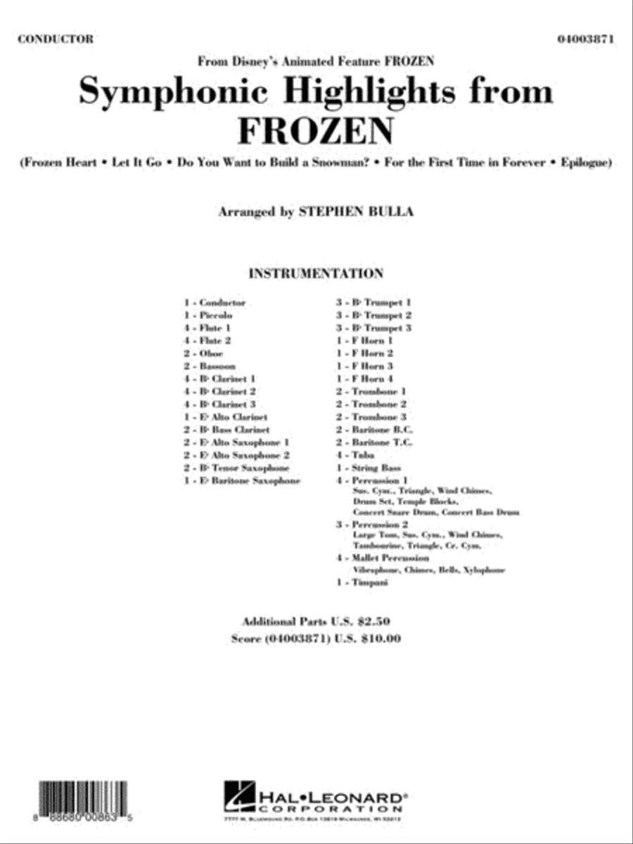 Symphonic Highlights from “Frozen” Concert Band scores gallery preview page 2