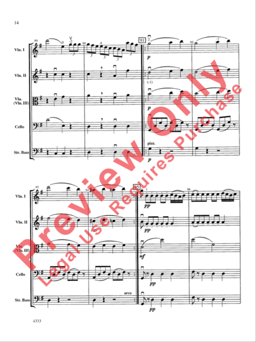 Overture from the Barber of Seville String Orchestra scores gallery preview page 15
