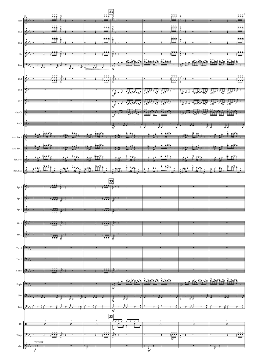 A Fifth Of Beethoven Concert Band scores gallery preview page 5