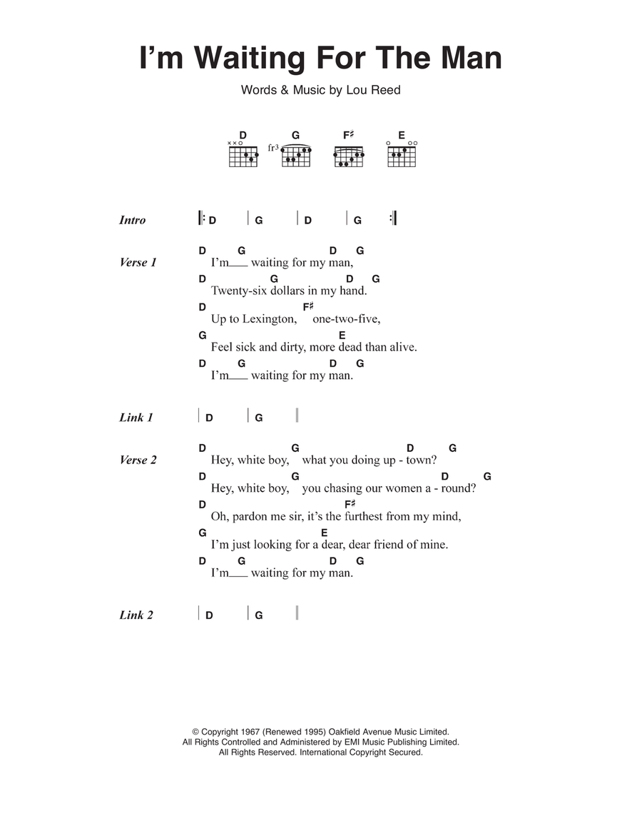 I'm Waiting For The Man (Waiting For My Man) Guitar scores gallery preview page 1