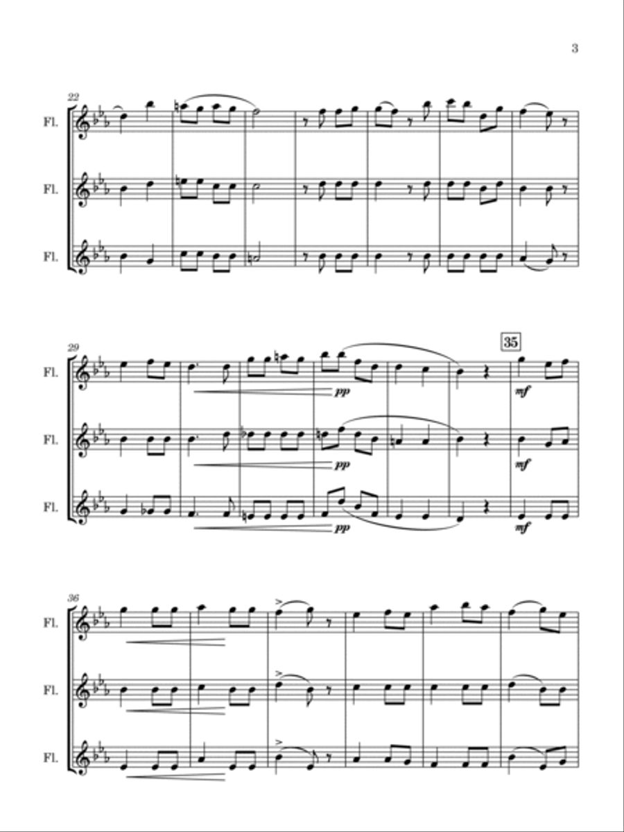 Avril (for Flute Trio) Flute Trio scores gallery preview page 4