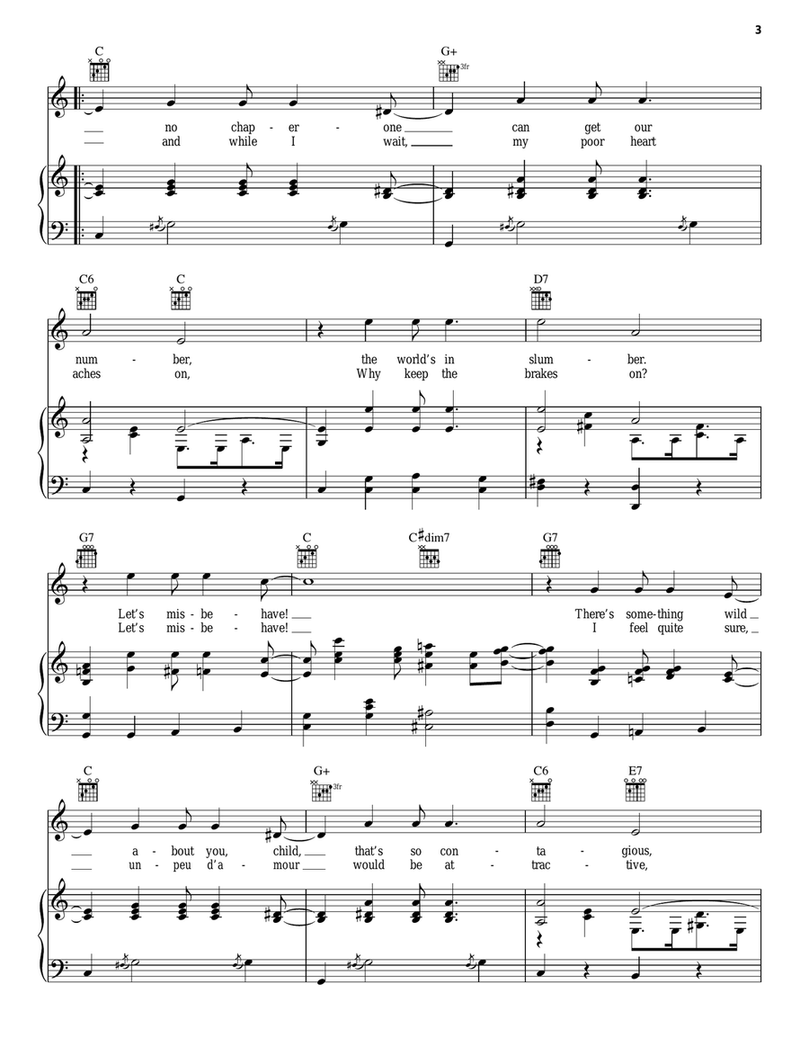Let's Misbehave Piano, Vocal, Guitar scores gallery preview page 3