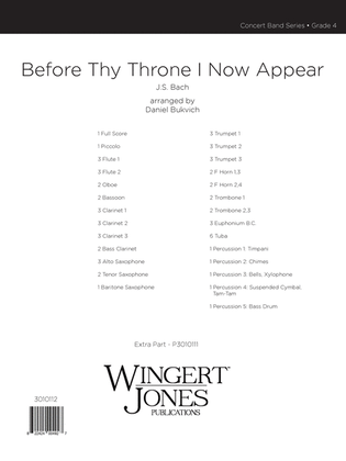 Before Thy Throne I Now Appear - Full Score