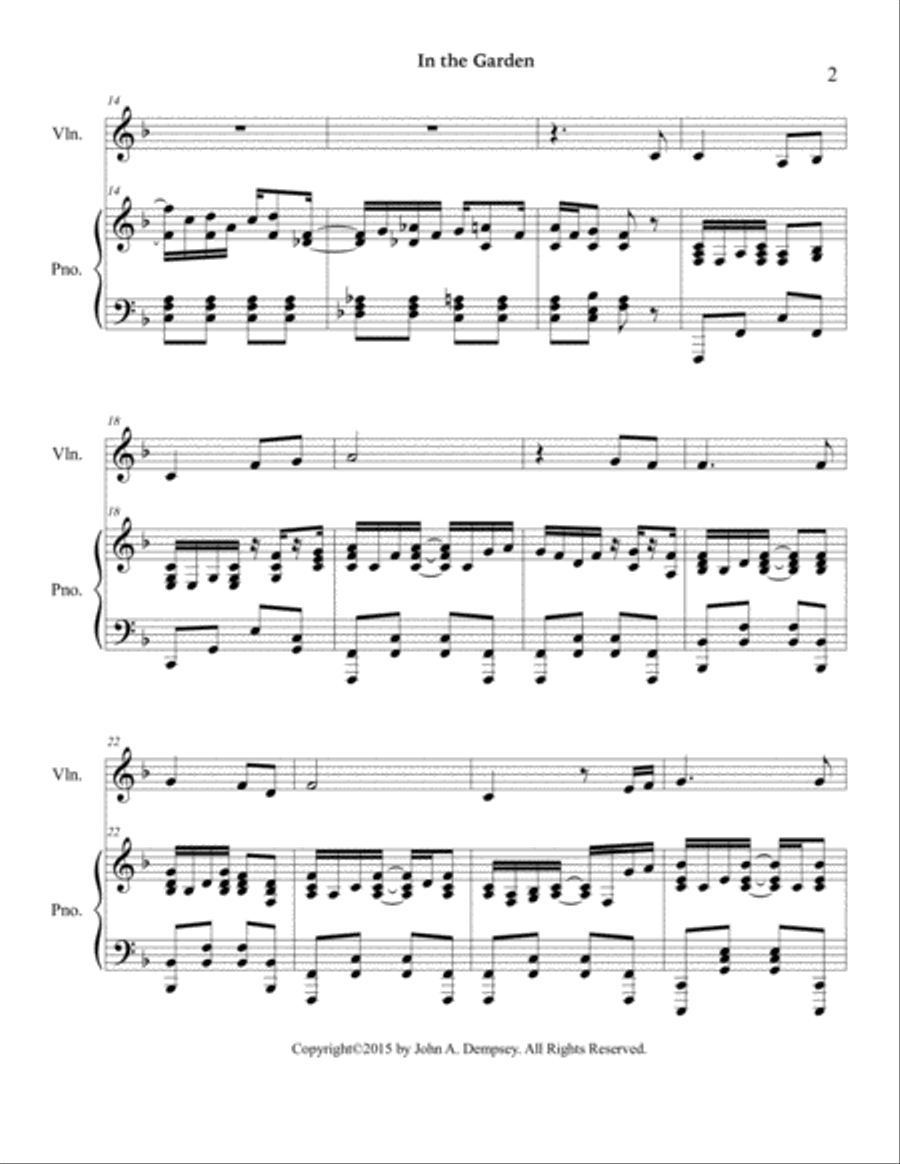 In the Garden / Maple Leaf Rag (Violin and Piano) Violin Solo scores gallery preview page 5