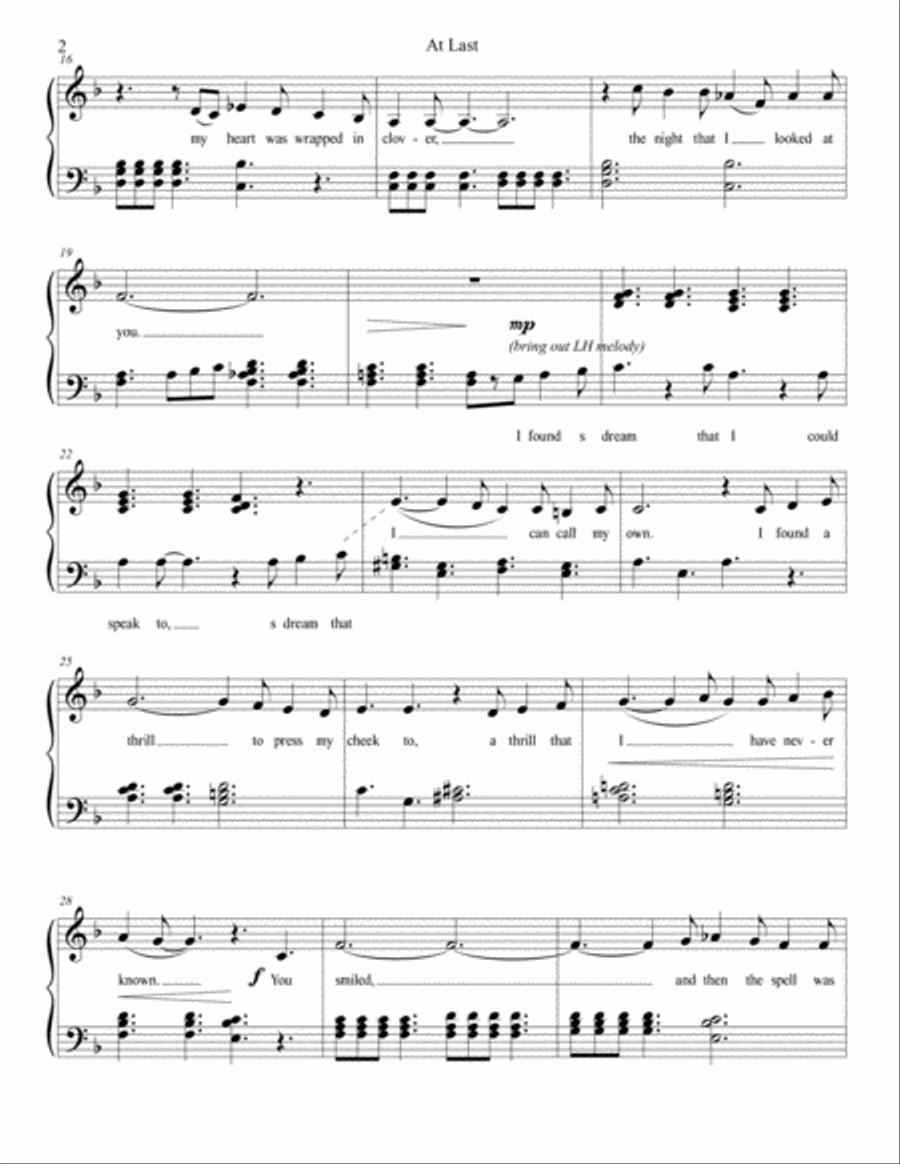 At Last Piano Solo scores gallery preview page 2