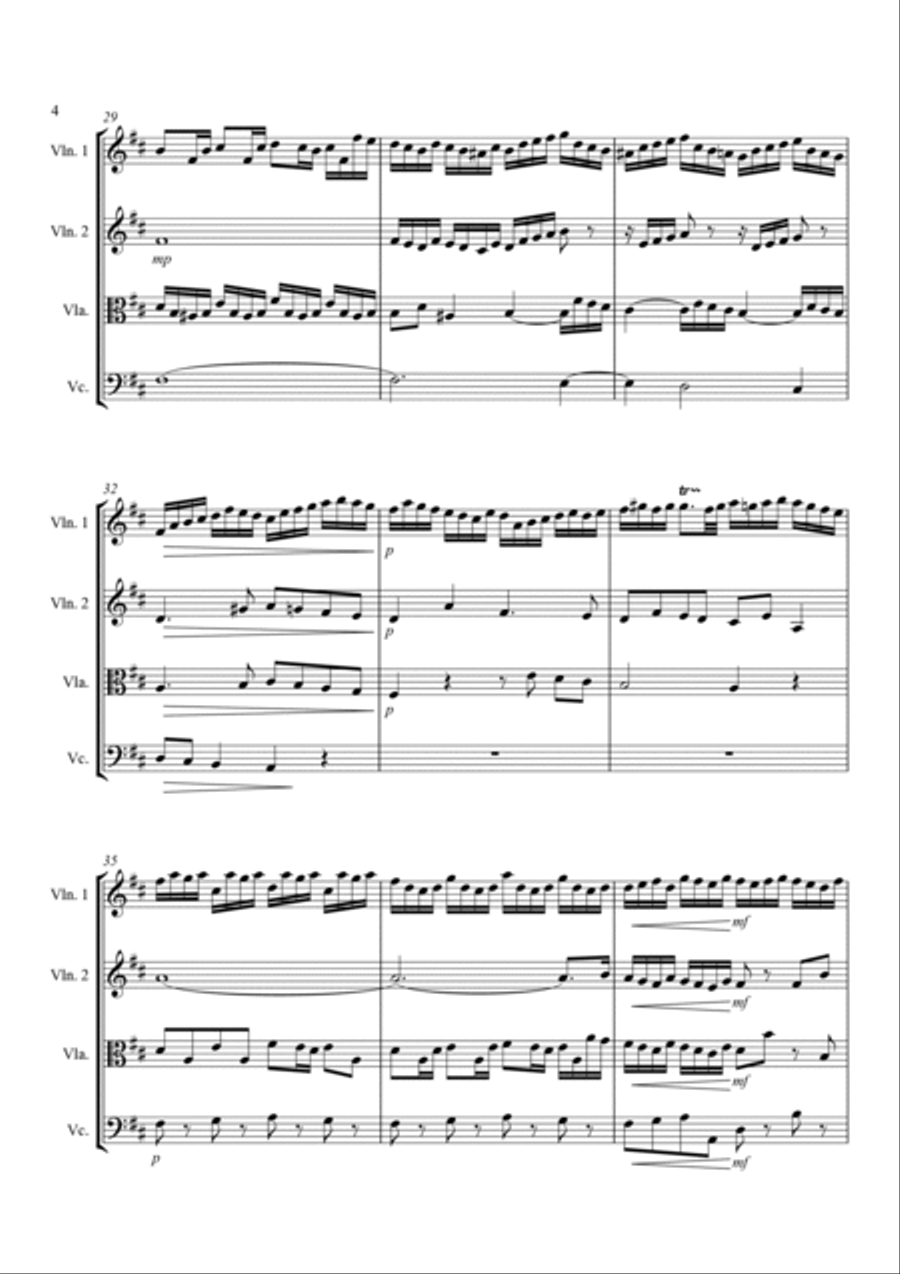 'Little' Fugue in G Minor - For String Quartet String Quartet scores gallery preview page 5