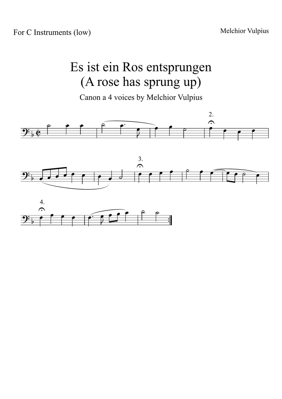Es ist ein Ros entsprungen (A rose has sprung up) Canon Large Ensemble scores gallery preview page 3