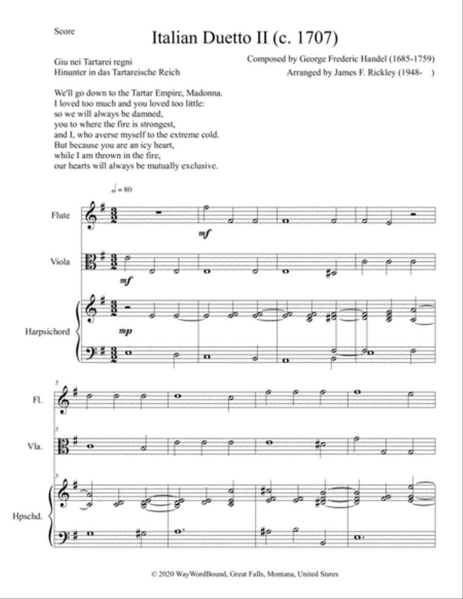 Italian Duetto 2 Small Ensemble scores gallery preview page 1