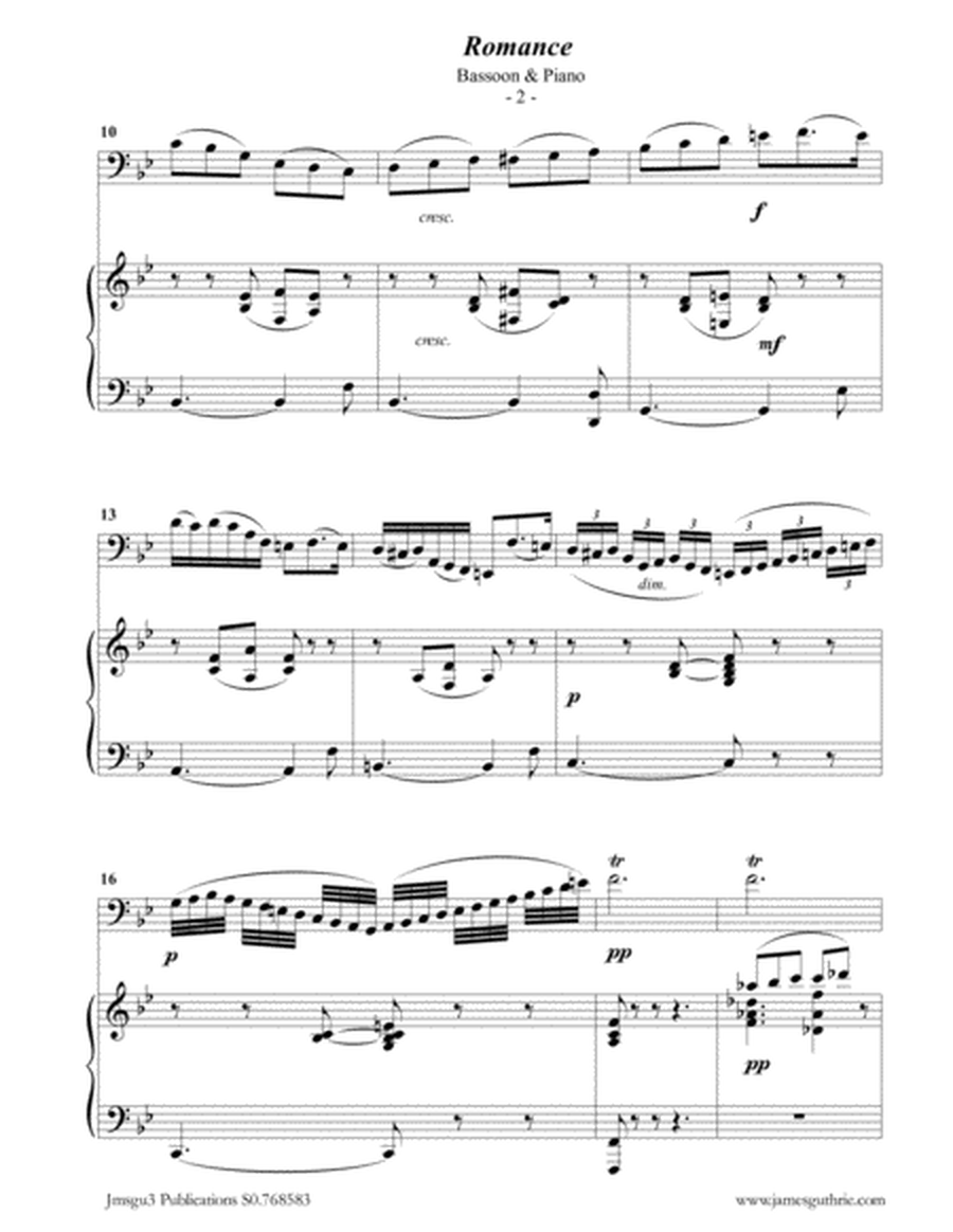 Fauré: Romance Op. 28 for Bassoon & Piano image number null