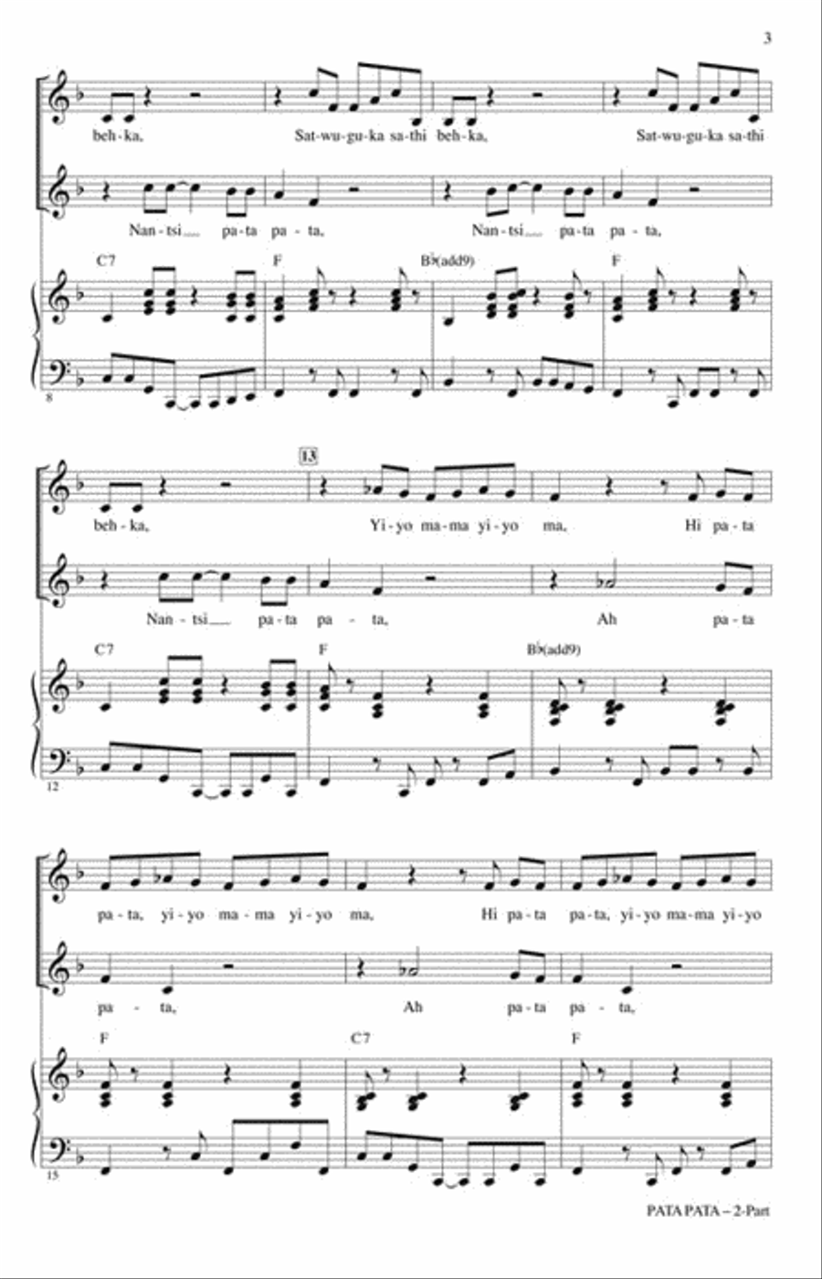 Pata Pata 2-Part scores gallery preview page 3