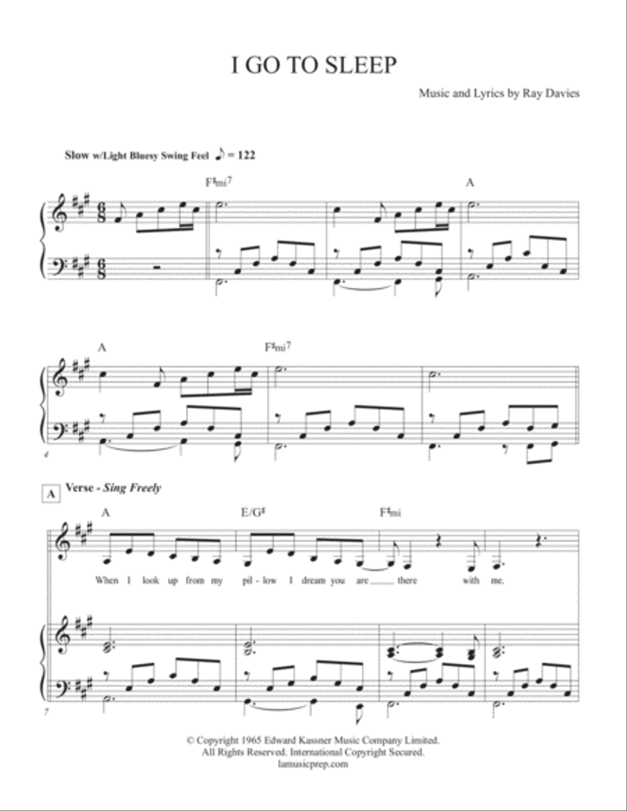 I Go To Sleep Voice scores gallery preview page 1