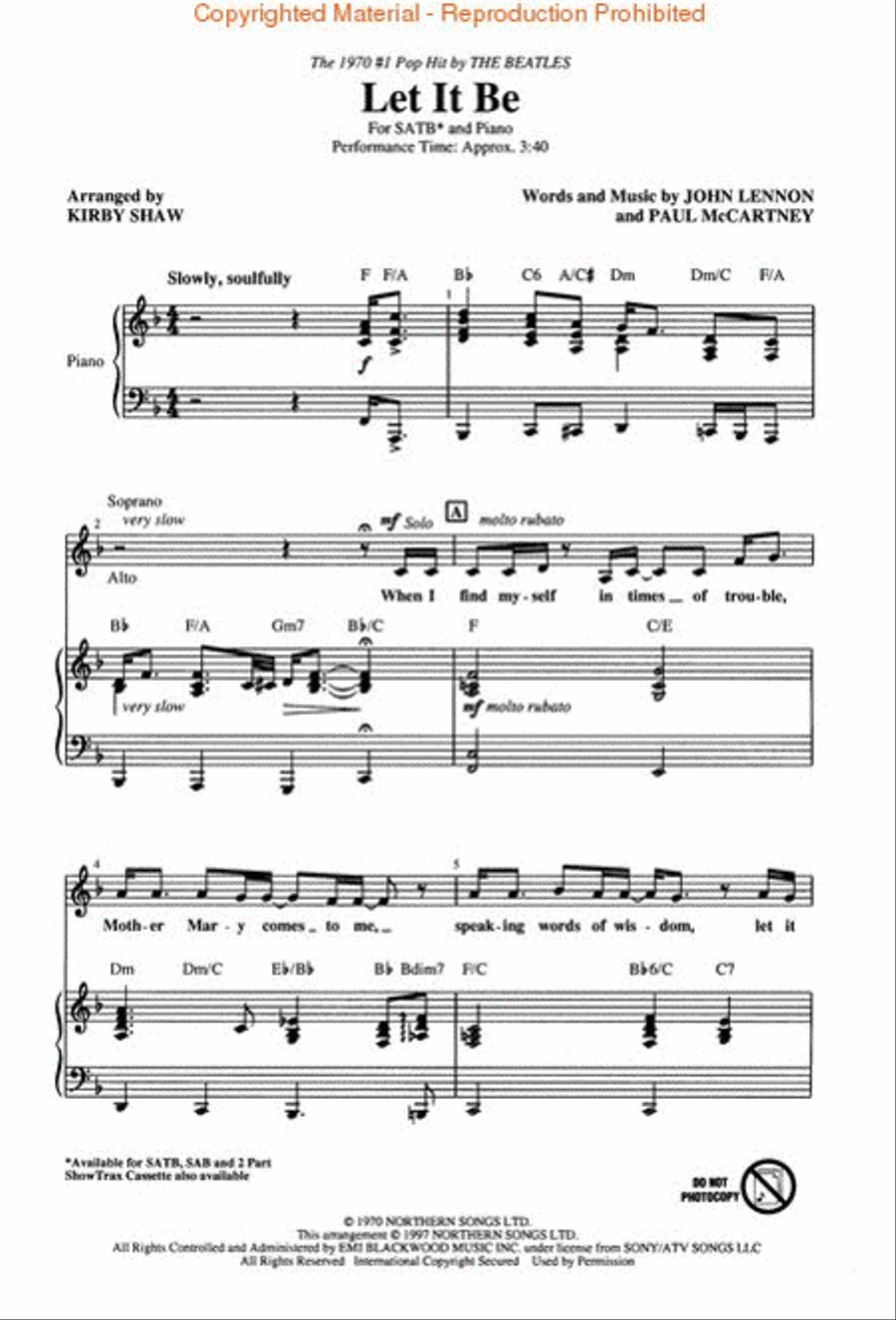 Let It Be Let It Be 4-Part scores gallery preview page 2