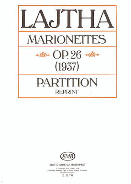 Marionettes Op26 Flute Violin Viola Violoncello Harp Score