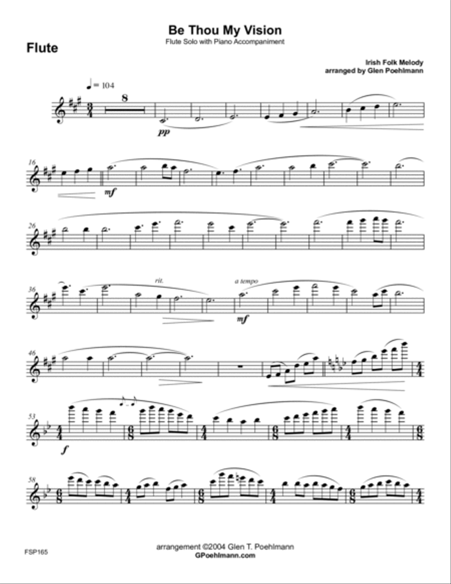 BE THOU MY VISION - FLUTE SOLO with Piano Accompaniment BE THOU MY VISION - FLUTE SOLO with Piano Accompaniment Flute Solo scores gallery preview page 6