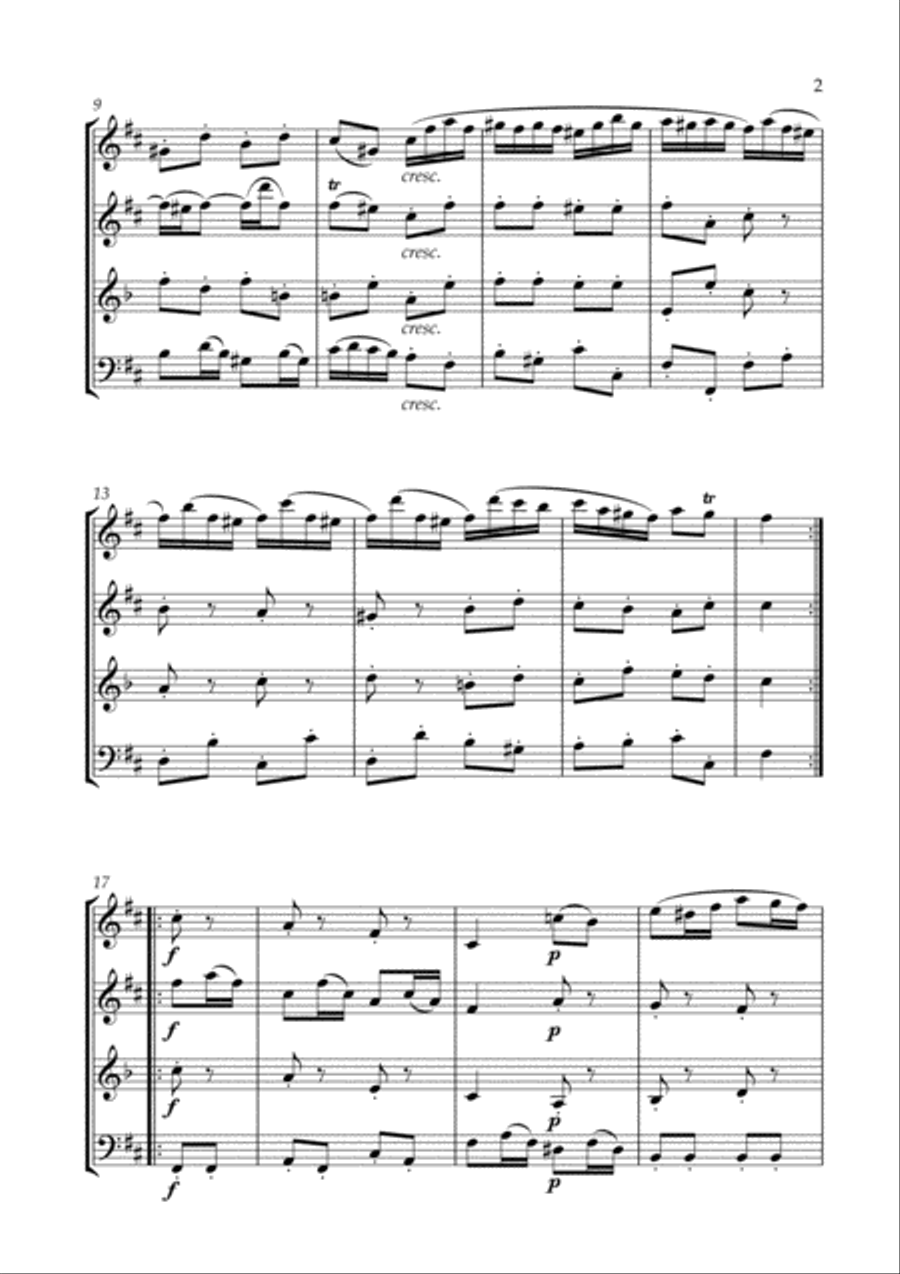 Badinerie (J.S. Bach) for Woodwind Quartet Woodwind Quartet scores gallery preview page 3