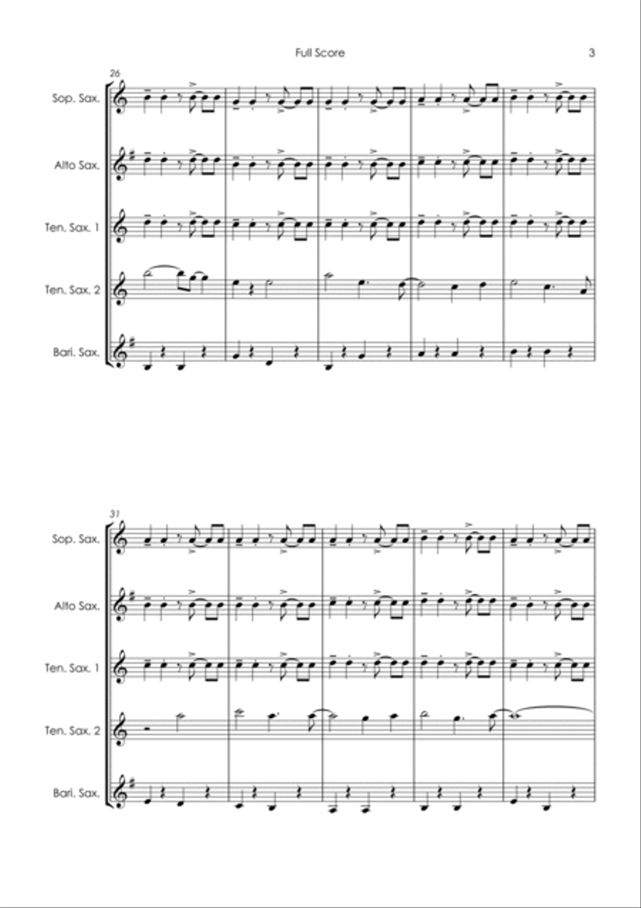Samba De Janeiro Saxophone Quintet scores gallery preview page 5