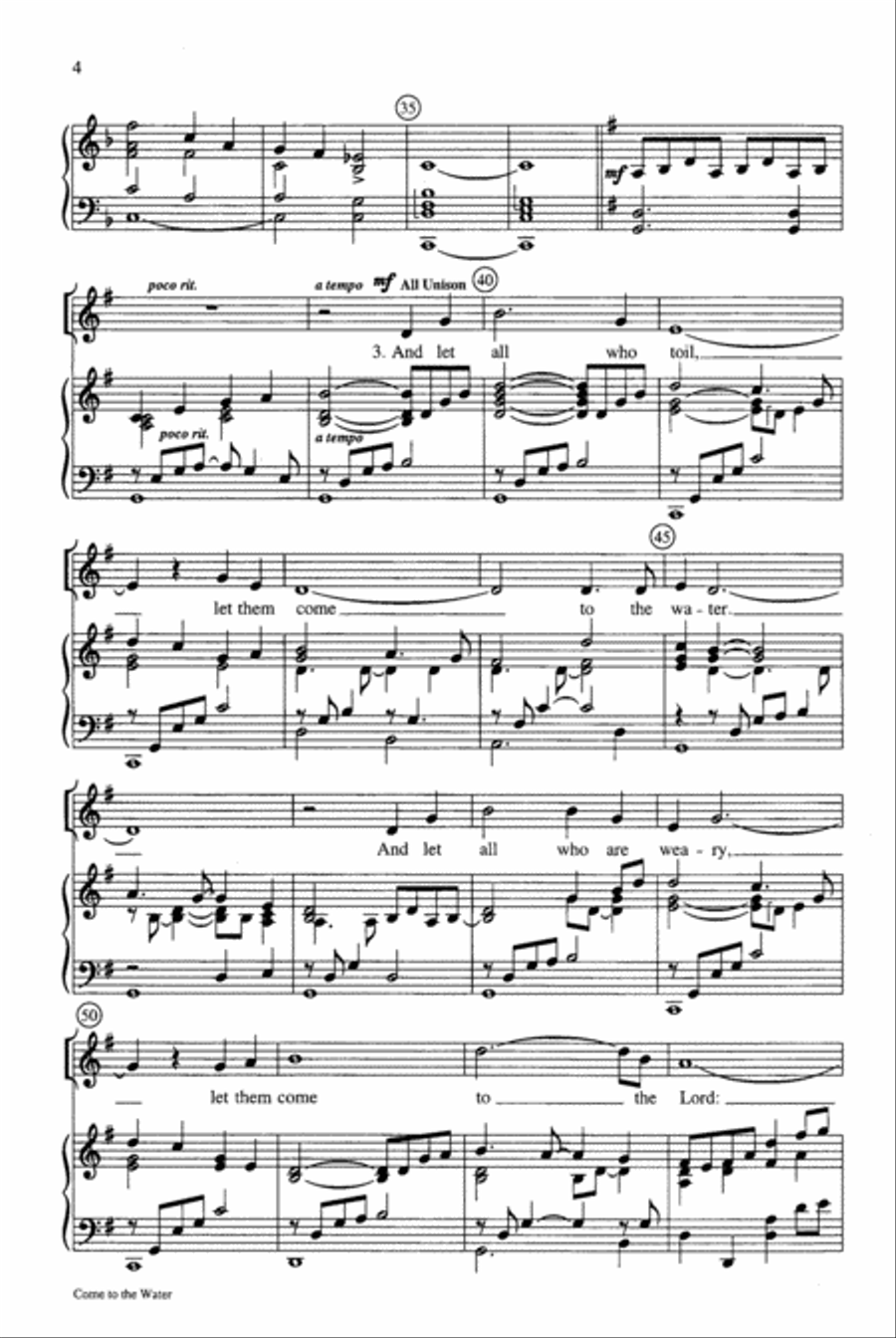 Come to the Water Come to the Water 4-Part scores gallery preview page 5
