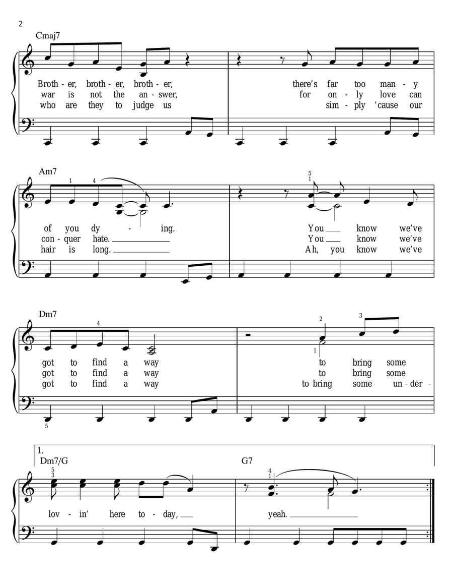 What's Going On Easy Piano scores gallery preview page 2