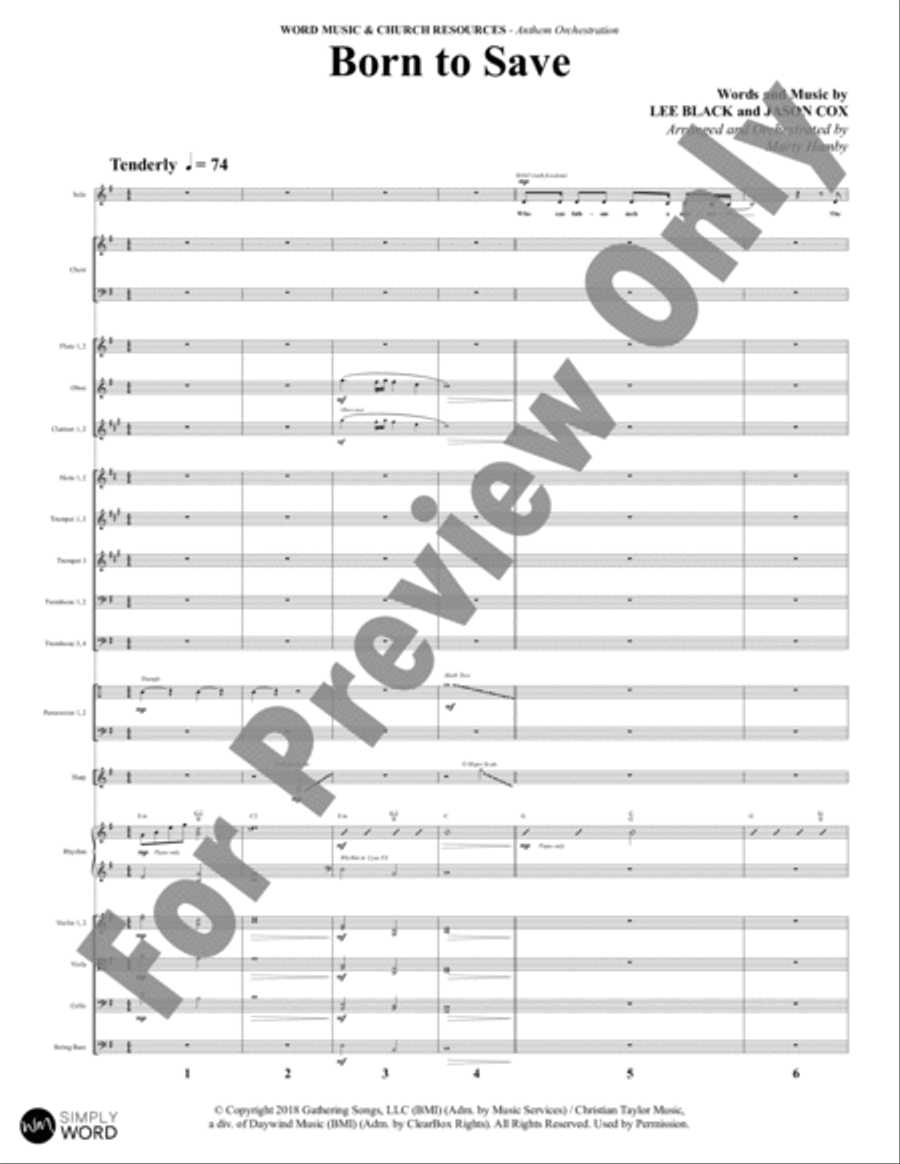 Born to Save - Orchestration Choir scores gallery preview page 2