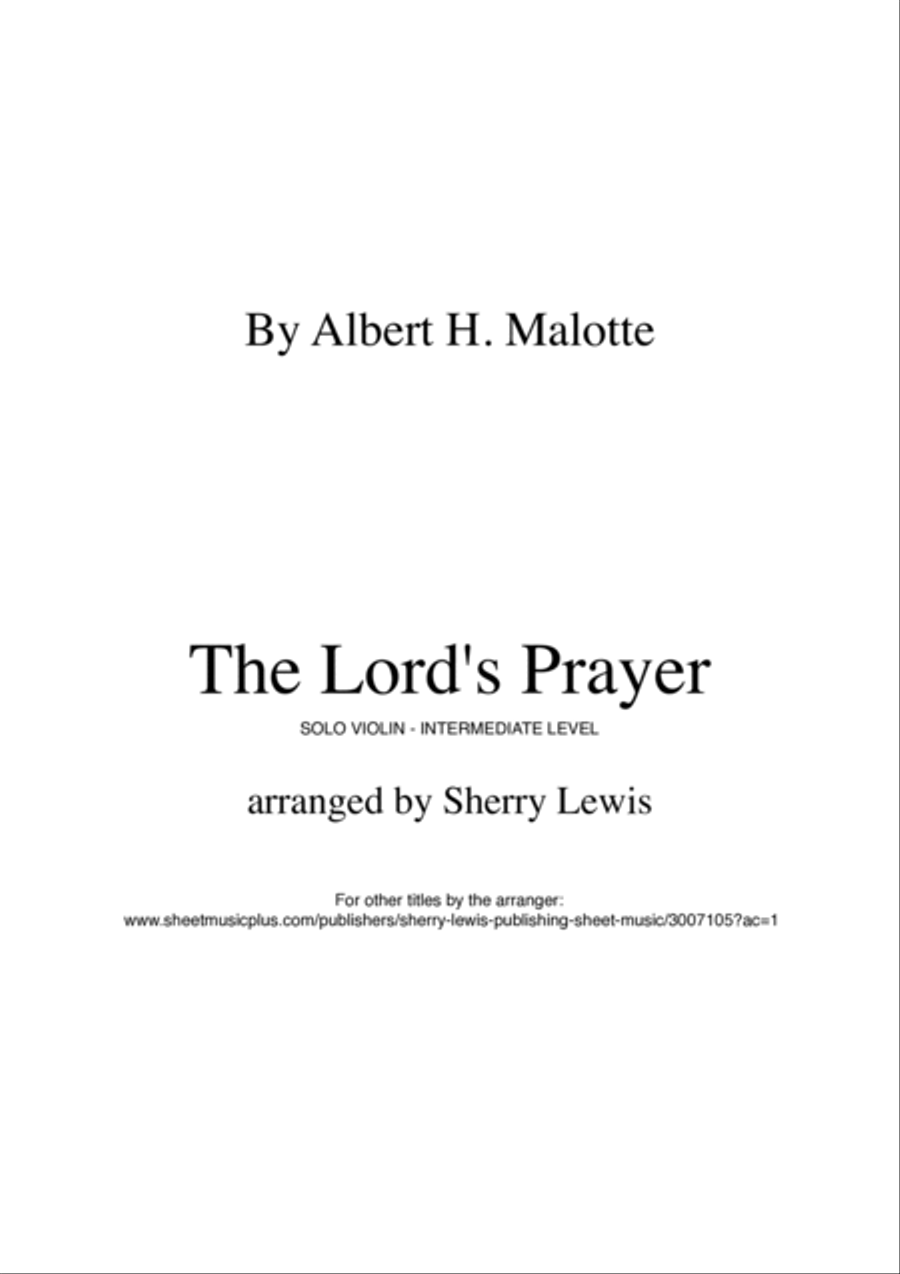 The Lord's Prayer Violin Solo scores gallery preview page 2