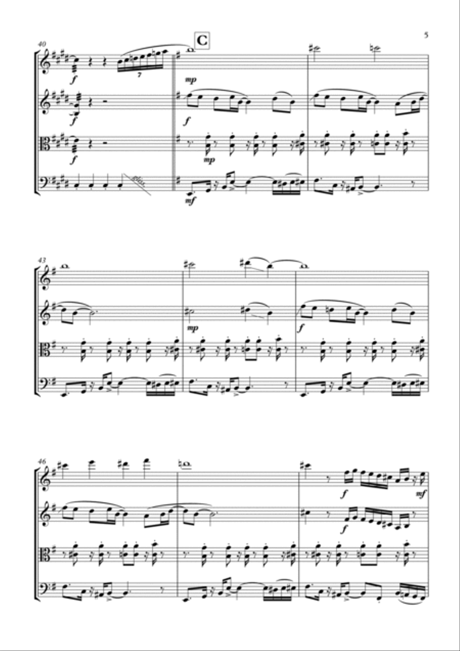Cosmic Girl String Quartet scores gallery preview page 5