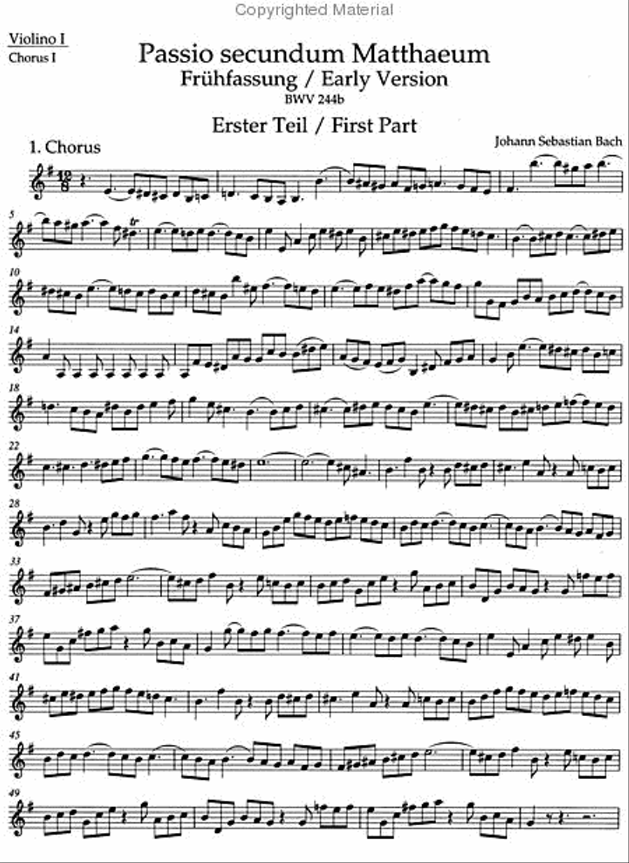 Matthaus-Passion BWV 244b Violin scores gallery preview page 2