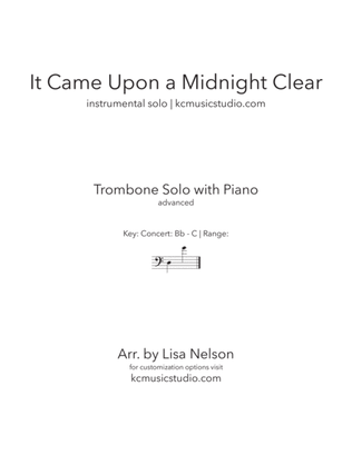 Book cover for It Came Upon a Midnight Clear - Trombone Solo