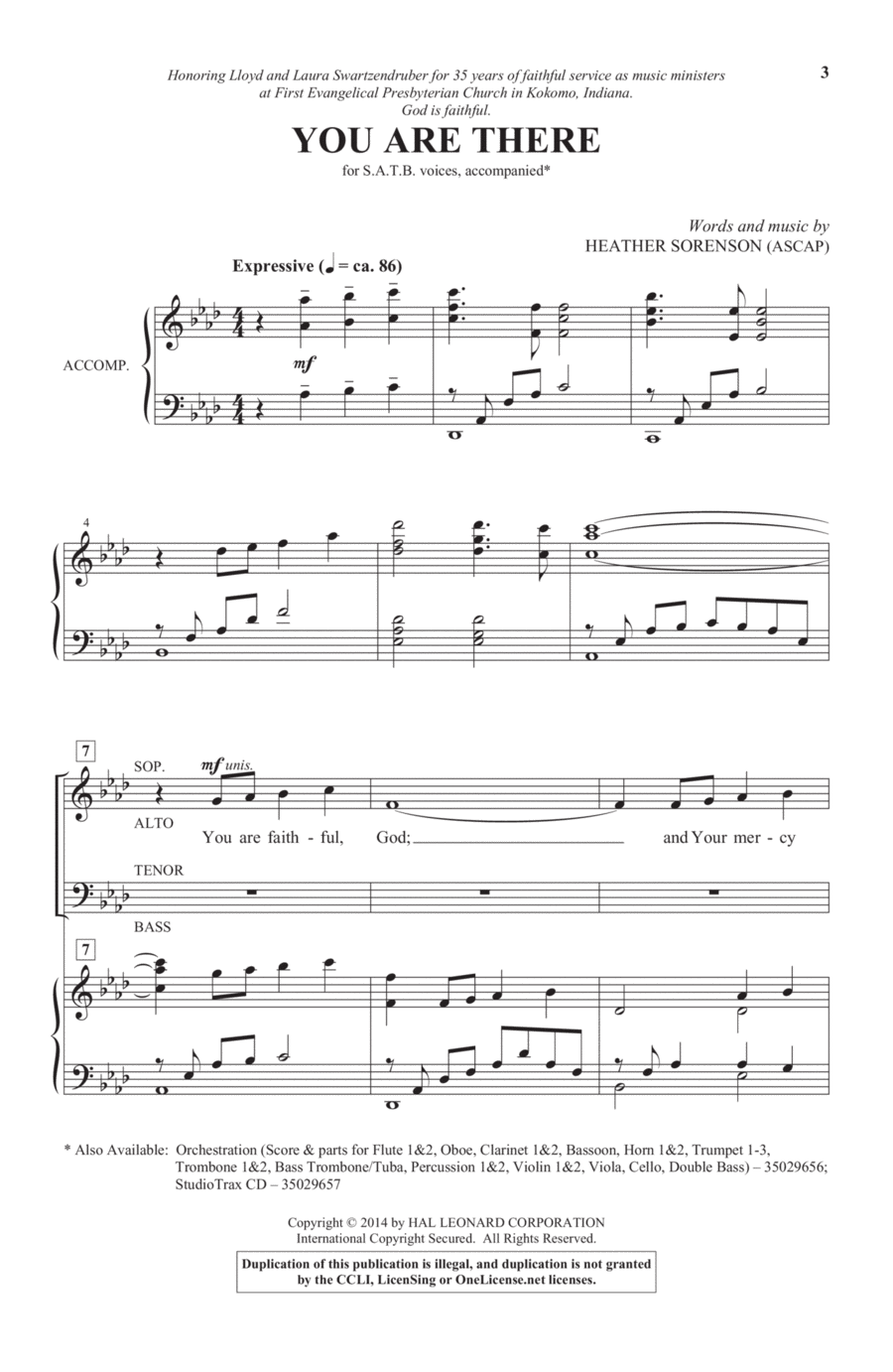 You Are There 4-Part scores gallery preview page 1