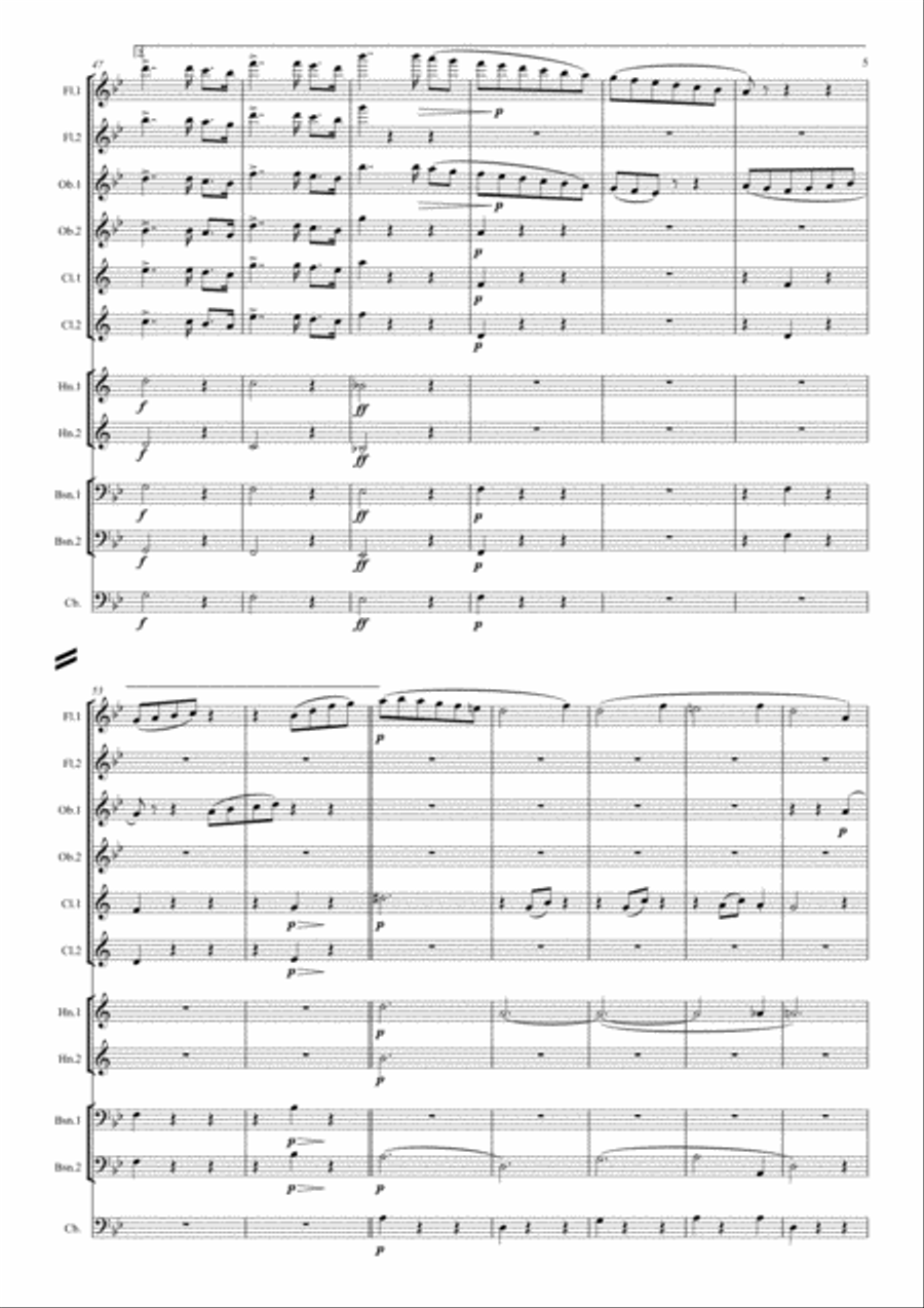 Dvorak: Serenade for Strings Op.22 Mvt. II Waltz - symphonic wind String Orchestra scores gallery preview page 5