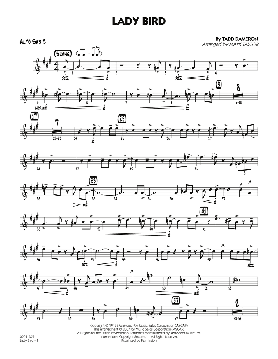 Lady Bird - Alto Sax 2