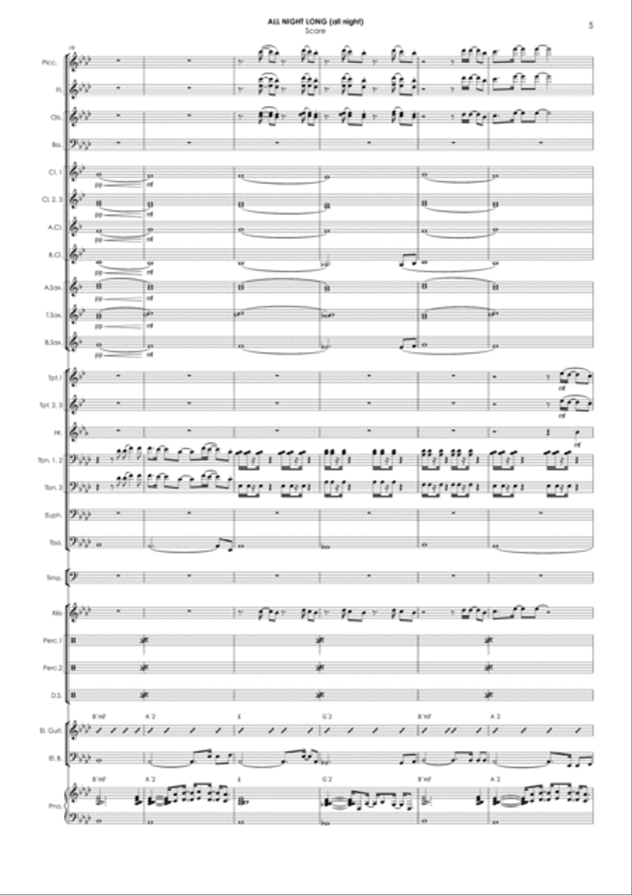 All Night Long (all Night) Concert Band scores gallery preview page 6