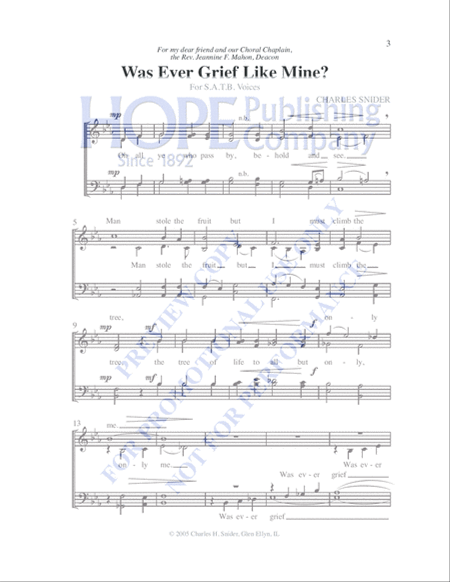 Was Ever Grief Like Mine? 4-Part scores gallery preview page 2