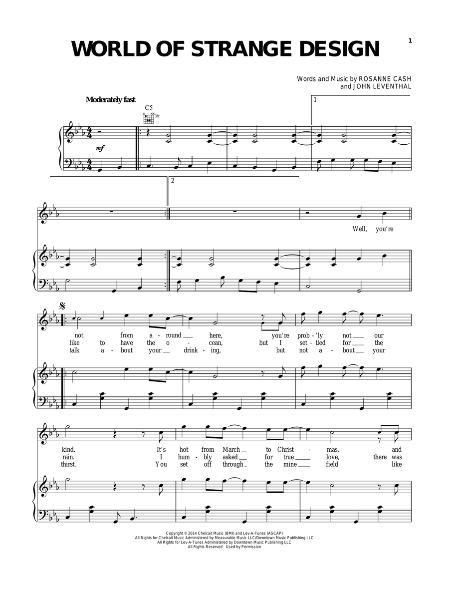 World Of Strange Design World Of Strange Design Piano, Vocal, Guitar scores gallery preview page 1
