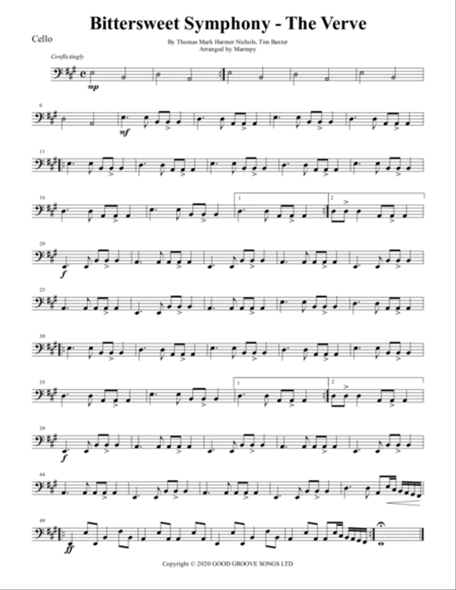 Bittersweet Symphony Bittersweet Symphony String Quartet scores gallery preview page 4