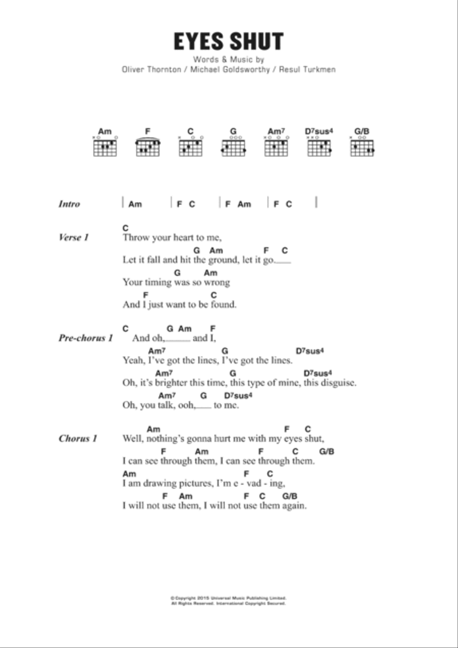 Eyes Shut Acoustic Guitar scores gallery preview page 1