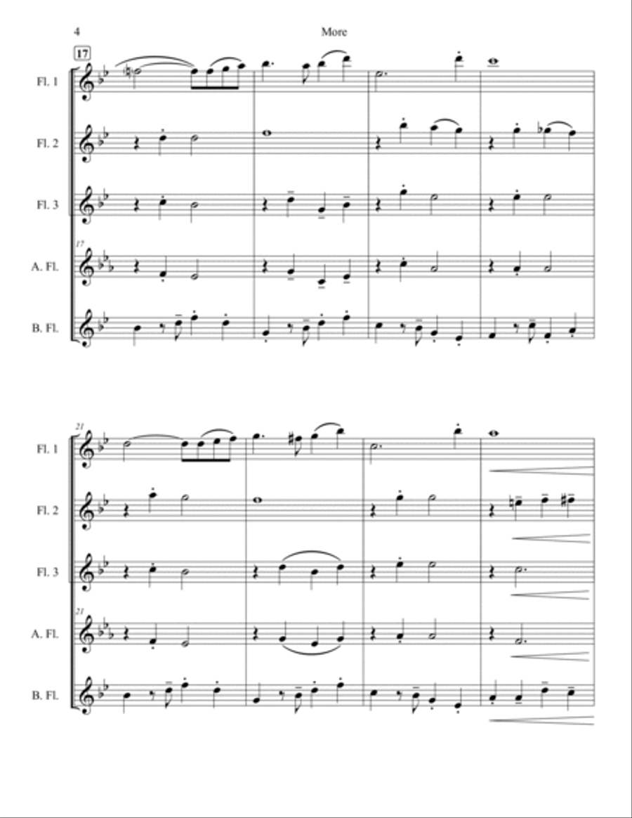 More (ti Guarderò Nel Cuore) Woodwind Ensemble scores gallery preview page 4
